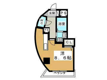 グレイス新栄(ワンルーム/1階)の間取り写真