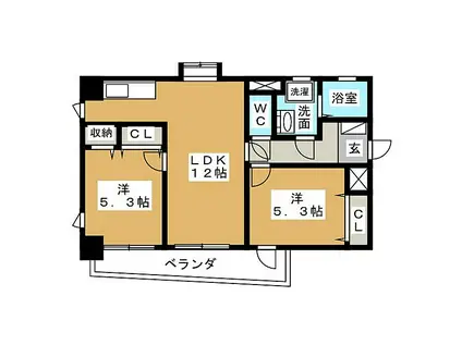 新栄GRANDM(2LDK/3階)の間取り写真