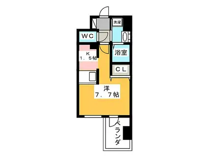 アドバンス名古屋モクシー(ワンルーム/12階)の間取り写真