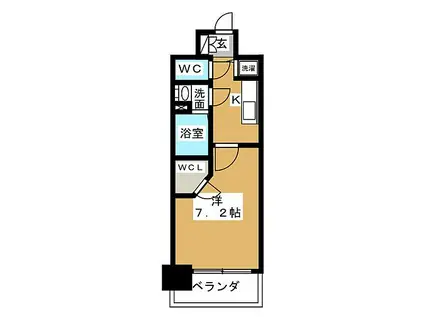 プレサンス名古屋グロウ(1K/9階)の間取り写真