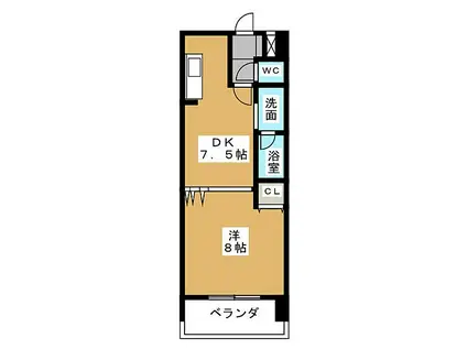 サンモール菊井(1DK/6階)の間取り写真