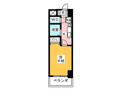 プレサンス名古屋STATIONビーフレックス(1K/9階)の間取り写真