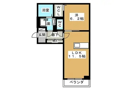 D-ROOM名駅 C棟(1LDK/3階)の間取り写真