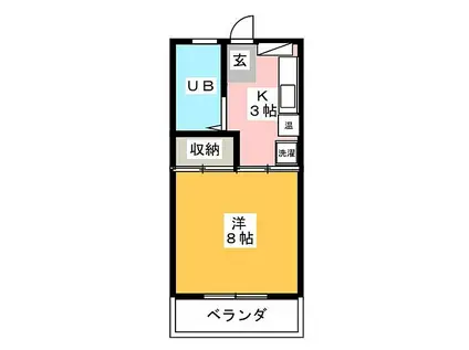 メゾンナカシマ(1K/2階)の間取り写真