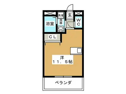 CHERISH菊井(ワンルーム/3階)の間取り写真