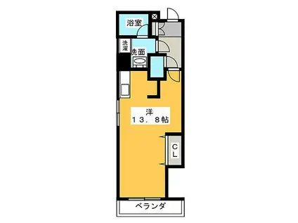 LIVEMAX MOON(ワンルーム/8階)の間取り写真