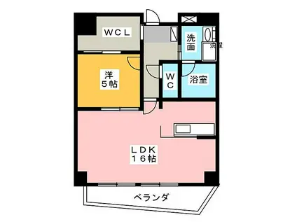 ガーデンクルセ櫻見館(1LDK/3階)の間取り写真