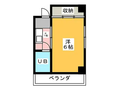 コーポ岡部花塚(1K/3階)の間取り写真