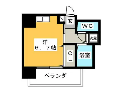 ニューポートマンション(ワンルーム/3階)の間取り写真