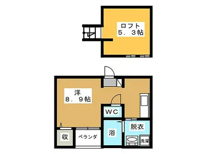 LOUP DE MER 堀田(ワンルーム/1階)の間取り写真