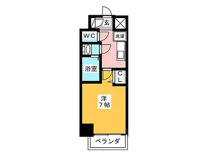 クラシタイヤー新栄(1K/5階)の間取り写真