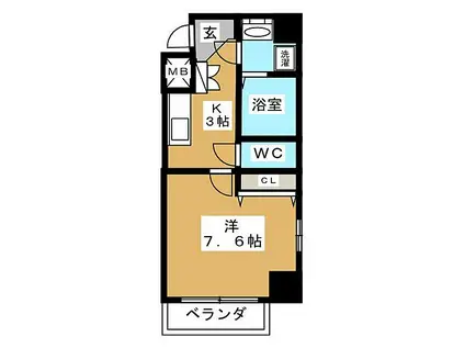 LEXCEED IZUMI(1K/7階)の間取り写真