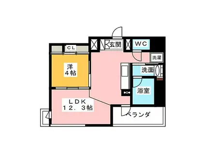 レジデンスT・L新栄(1LDK/2階)の間取り写真