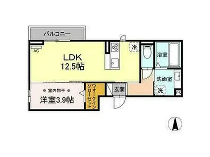 カーム野田(1LDK/3階)の間取り写真