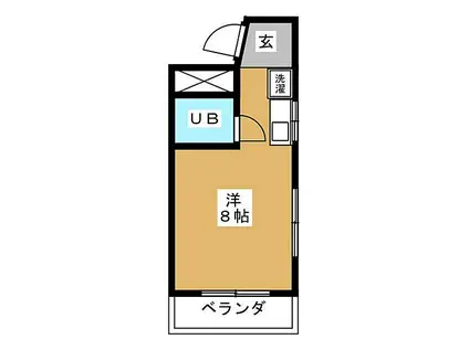 浅井コーポII(ワンルーム/4階)の間取り写真