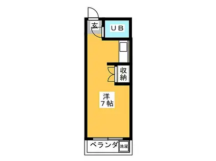 サンモア八事(ワンルーム/1階)の間取り写真
