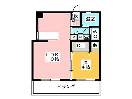 大島ビル(1LDK/3階)の間取り写真