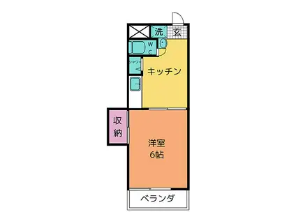 ARK SHIOGAMA(1DK/2階)の間取り写真