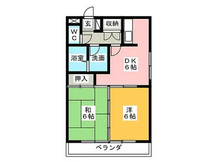 リバーエイト駒方(1LDK/4階)の間取り写真