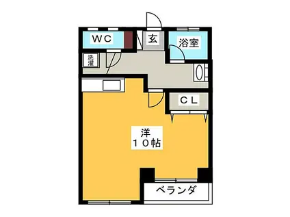 ユタカマンション(ワンルーム/3階)の間取り写真