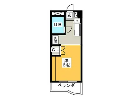 ハイム伊勝(ワンルーム/4階)の間取り写真