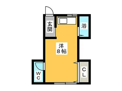 富士荘(ワンルーム/1階)の間取り写真
