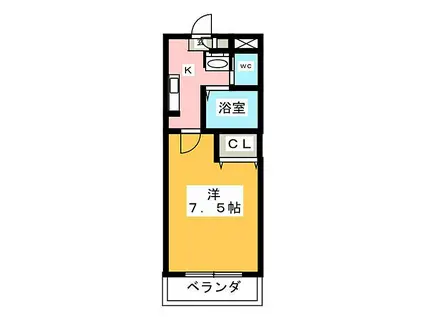A・CITY柴田本通(1K/3階)の間取り写真