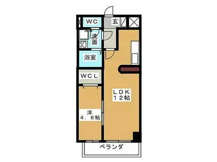 フォレシティ新栄(1LDK/6階)の間取り写真