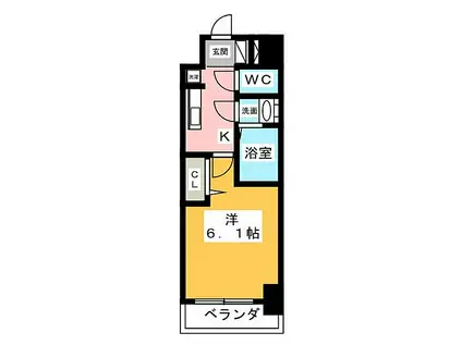 アステリ鶴舞エーナ(1K/5階)の間取り写真
