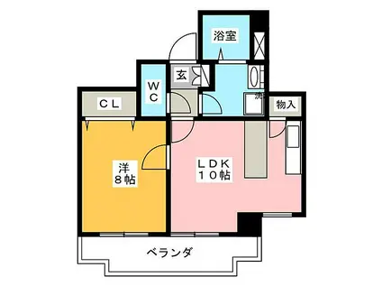 ガーデンコート新栄(1LDK/4階)の間取り写真