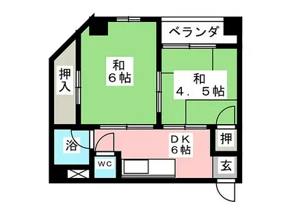 坂野ビル(2DK/3階)の間取り写真