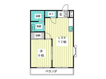 ラ・メゾン・タカギ(1LDK/3階)の間取り写真