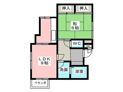 ラウムズ虹ヶ丘(2K/3階)の間取り写真