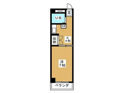 ハイツ浅井(1K/4階)の間取り写真