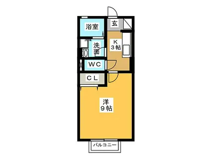 シャルルー日進(1K/1階)の間取り写真