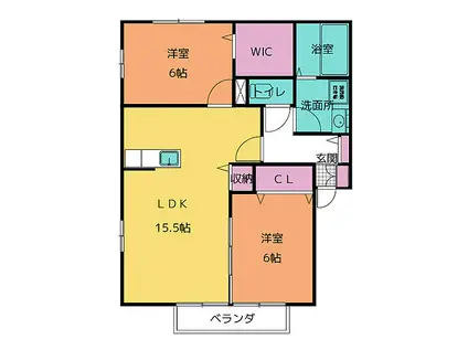 エトワール香久山(2LDK/2階)の間取り写真