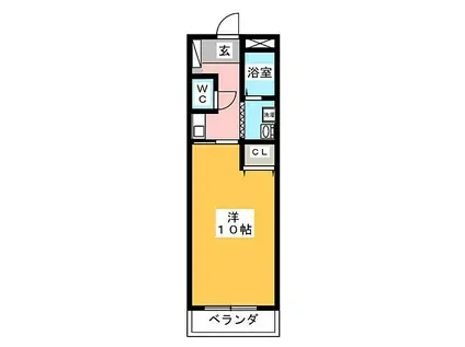 丸中マンション飯村(1K/1階)の間取り写真