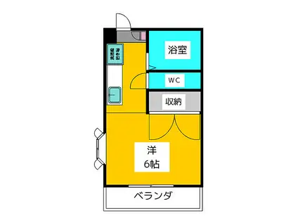 サニースマイル三ツ井(ワンルーム/2階)の間取り写真