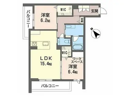 TOWAI8(2LDK/3階)の間取り写真