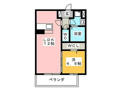 サンセール(1LDK/3階)の間取り写真