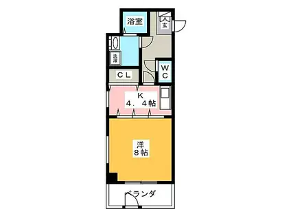シャトーあおみ(1K/1階)の間取り写真