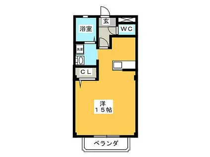 WISTERIA WAKAYAMAII(ワンルーム/2階)の間取り写真