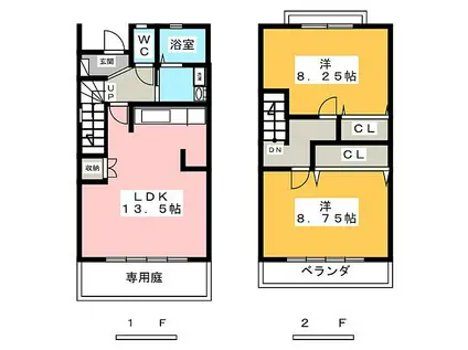 ソシア宮町II(2LDK)の間取り写真