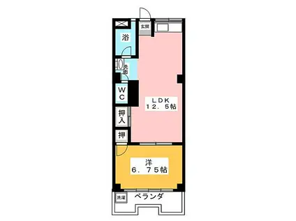 車屋ビル(1LDK/4階)の間取り写真