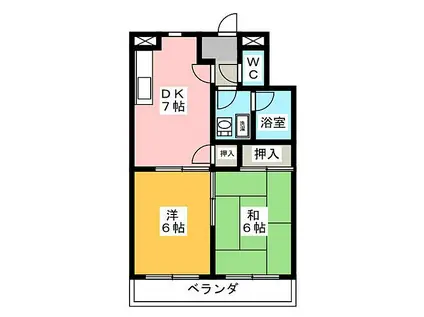 アーサー須ヶ口(2DK/4階)の間取り写真
