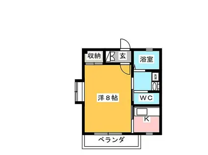 名鉄瀬戸線 三郷駅(愛知) 徒歩13分 3階建 築22年(1K/3階)の間取り写真