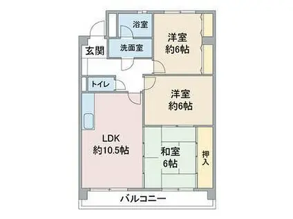 メゾン志水(3LDK/3階)の間取り写真