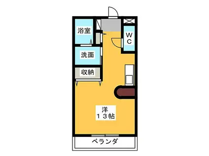 キャッスル松亀II(ワンルーム/3階)の間取り写真