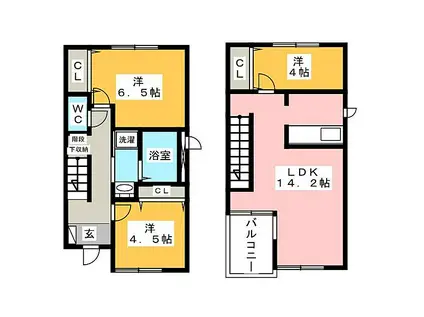 JR関西本線 弥富駅 徒歩19分 2階建 築3年(3LDK)の間取り写真