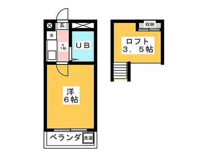リージェント千代田(1K/1階)の間取り写真